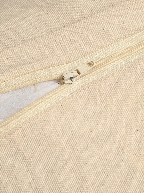 Embellished Cushion Cover - Ivory And Blue Embroidered