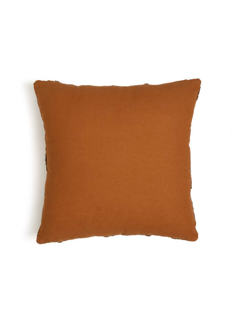 Hand Beaded Cushion Cover - Mustard & Blue Wave Design