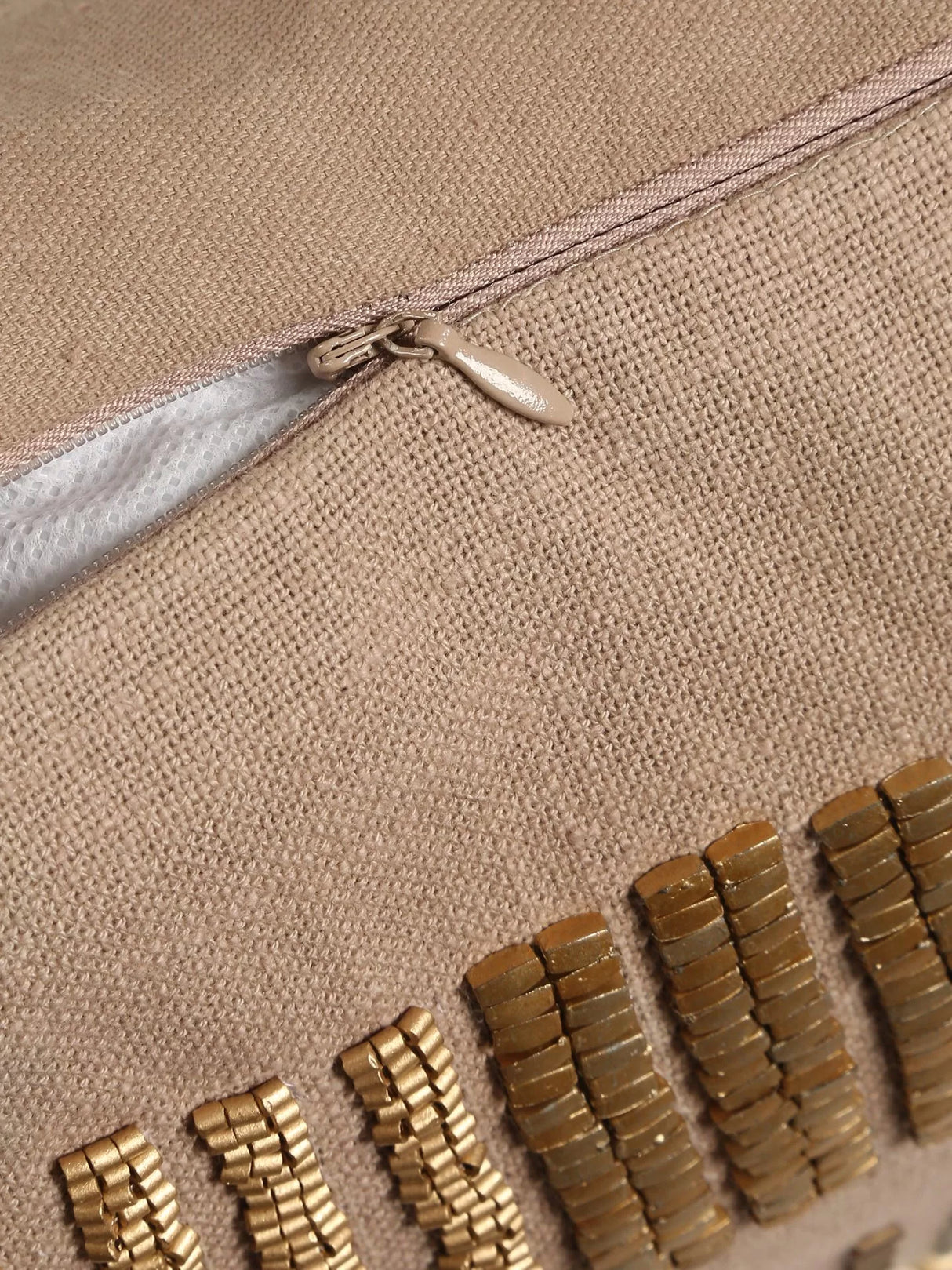 Hand Beaded Cushion Cover - Grey