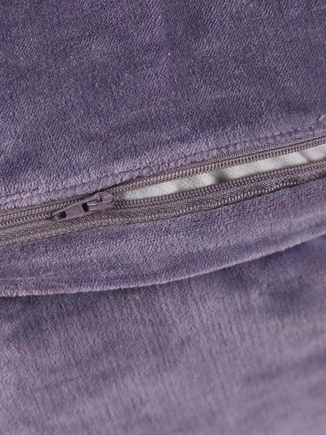 Cotton Velvet Cushion Cover - Lavender With Contrast Border Trim