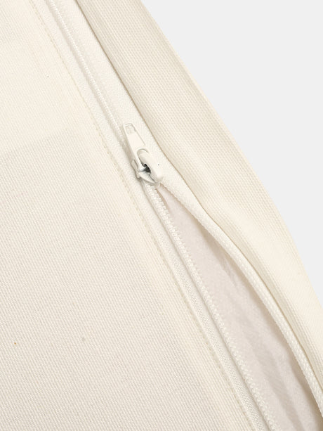 Stylish Amber Sky - Yellow Mughal Flower Embellished Cushion Cover