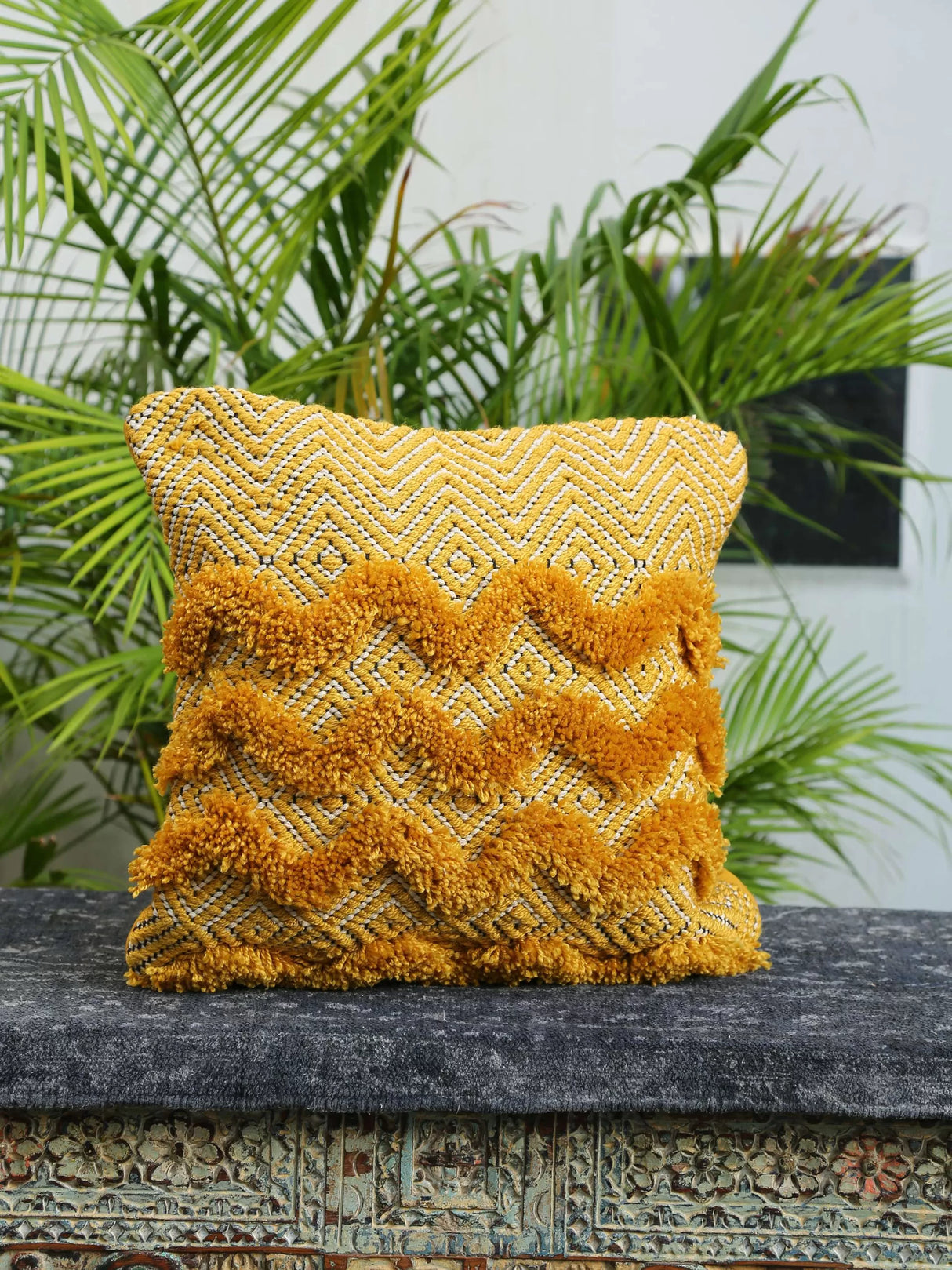Cushion Cover - Tufted Yellow