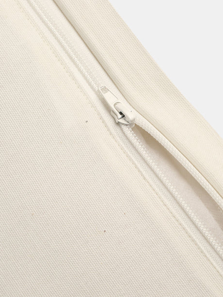 Stylish Amber Sky - Blue Flower Embellished Cushion Cover