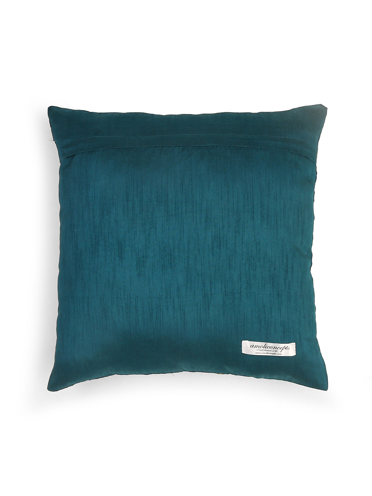 Nature Inspired- Multicolor Beaded Cushion Cover in Hues of Green