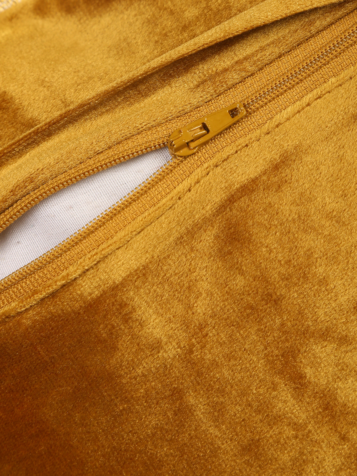 Velvet Cushion Cover - Mogul Design Mustard With Frings