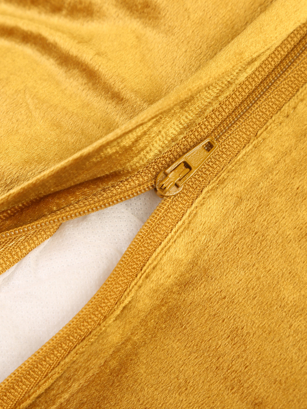 Velvet Cushion Cover - Mustard Paisley Design Embroidered