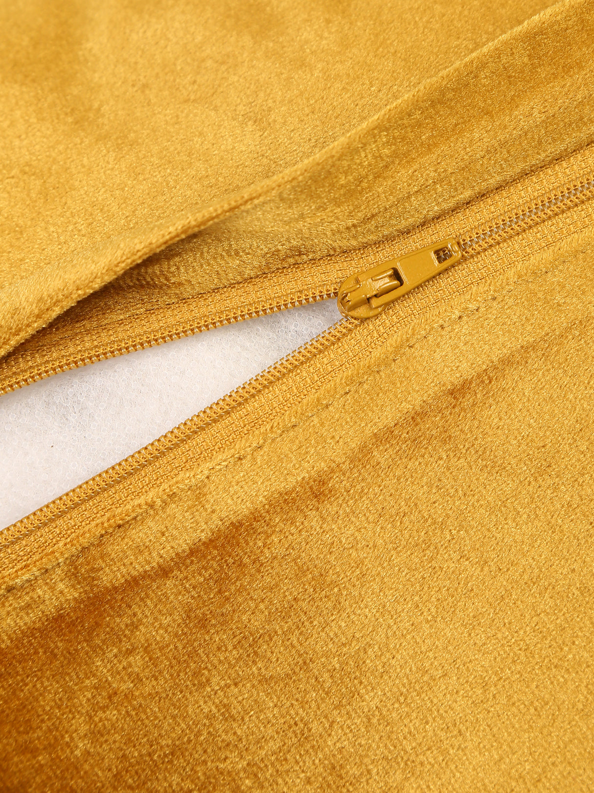 Velvet Cushion Cover - Mustard Flower Design Embellished