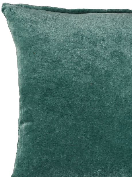 Sea Green Cotton Velvet Cushion Cover (Set of 2)