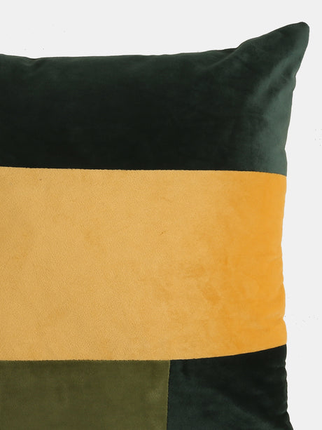 Green and Yelllow Velvet Cushion Cover (Set of 2)
