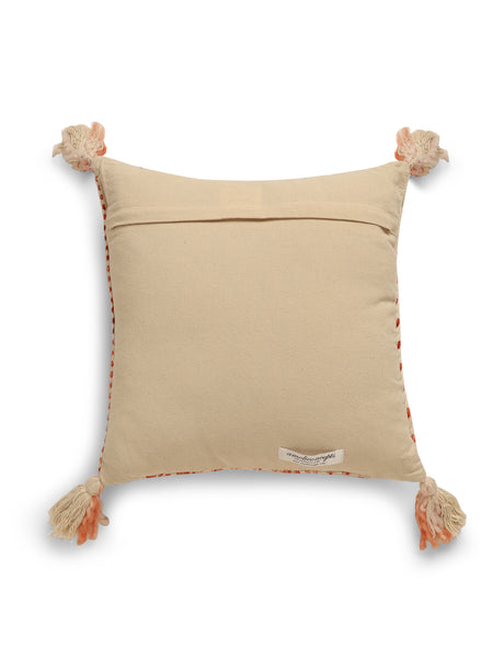 Ivory and Rust Cushion Cover with Tassles (Set of 2)