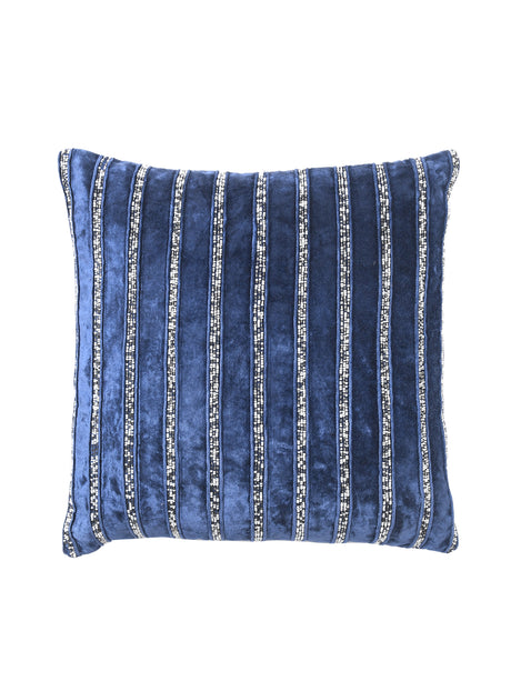 Viscose Velvet Double Needle and beads work handcrafted cushion cover