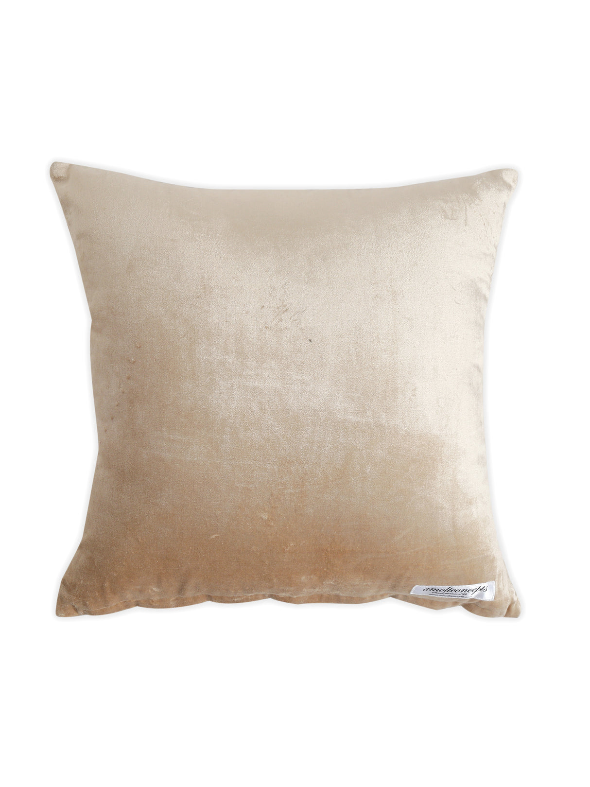 Extensive Embroidery Beautiful Beige tone embroidered cushion cover with hint of gold in Beige Viscose Velvet