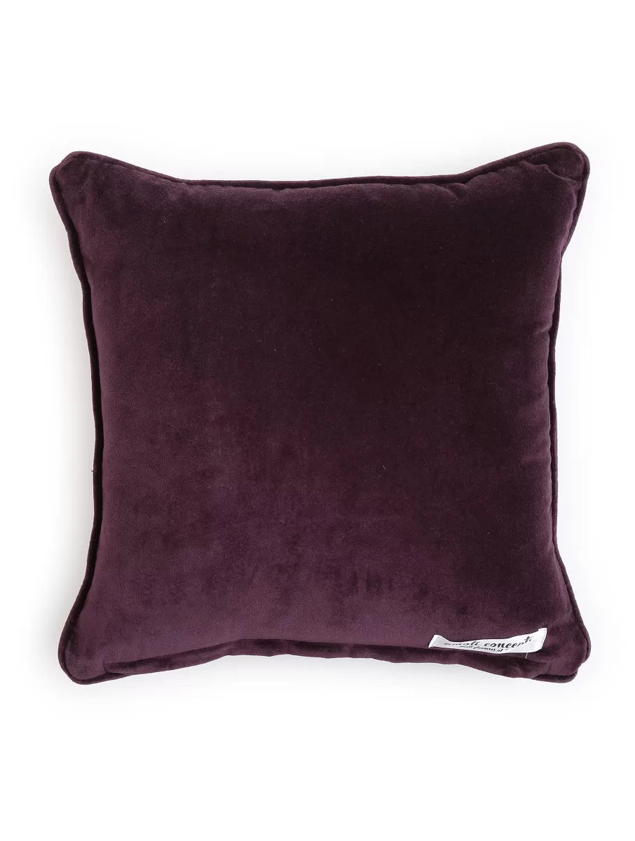 Cushion Cover - Classic Elegant Cotton Velvet In Solid Color - Deep Violet