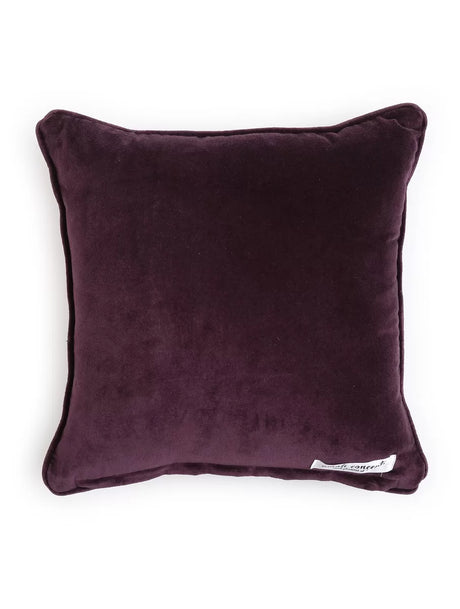 Cushion Cover - Classic Elegant Cotton Velvet In Solid Color - Deep Violet