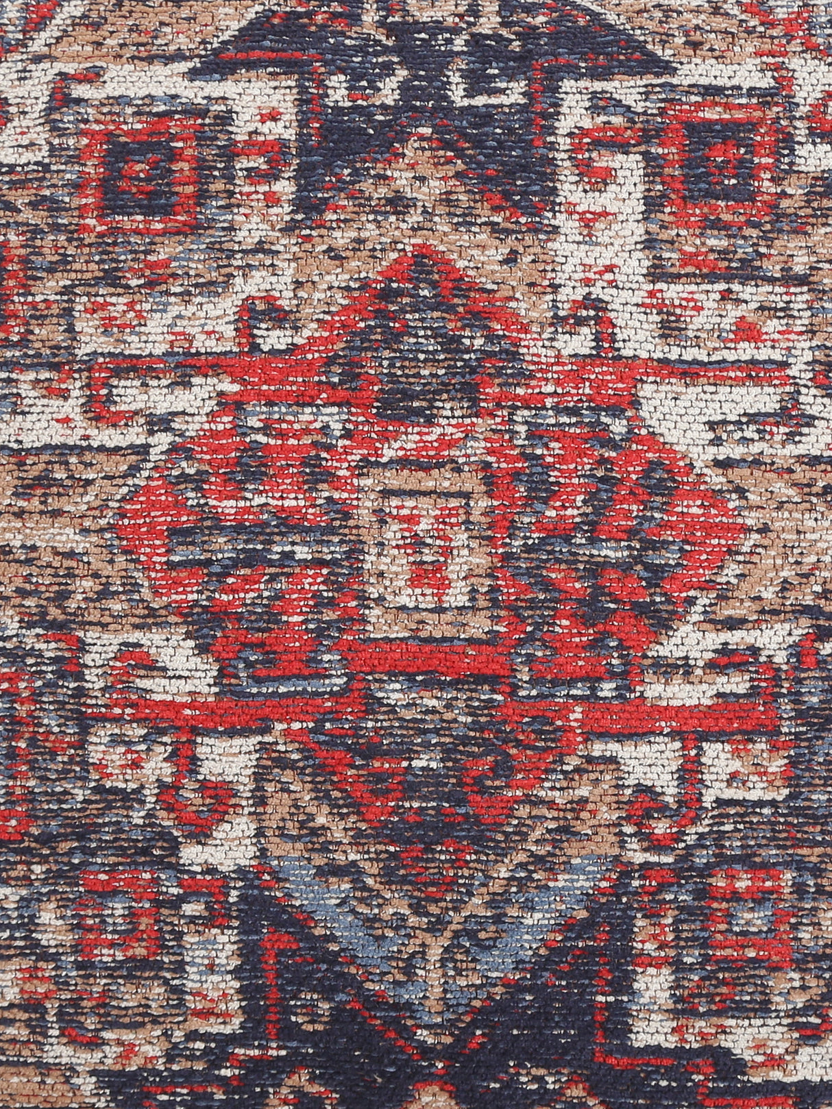 Jacquard Cotton Chenille Cushion cover in Persian motif - Multicolor