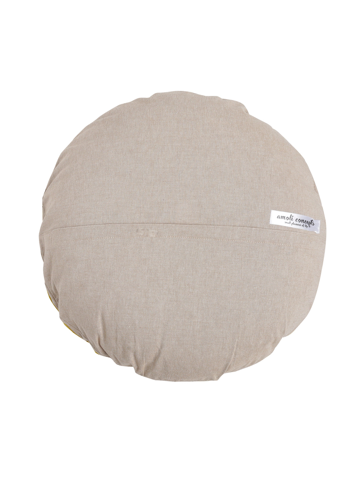 Seat pouf / cushion cover in beautiful mandala embroidery in Yellow