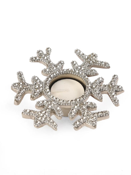 Candle Holder - Reindeer and Snowflake Tealight With Rhine Stones