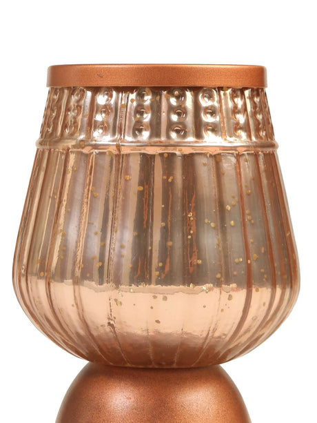 Candle Holder - Mercury Finish Silver And Peach