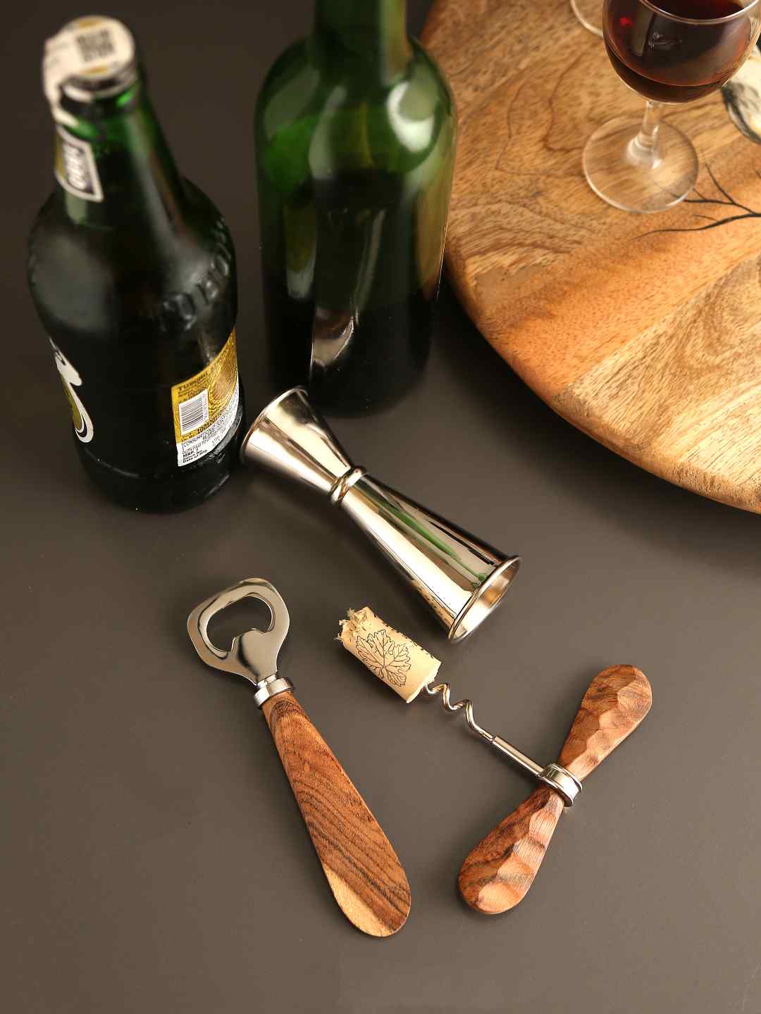Bar Tools Set - Wooden Handle Set of 3