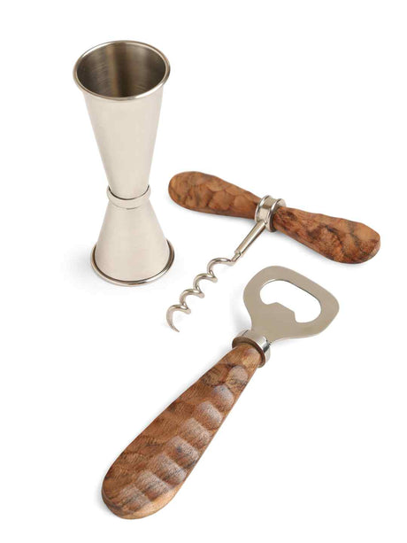 Bar Tools Set - Wooden Handle Set of 3