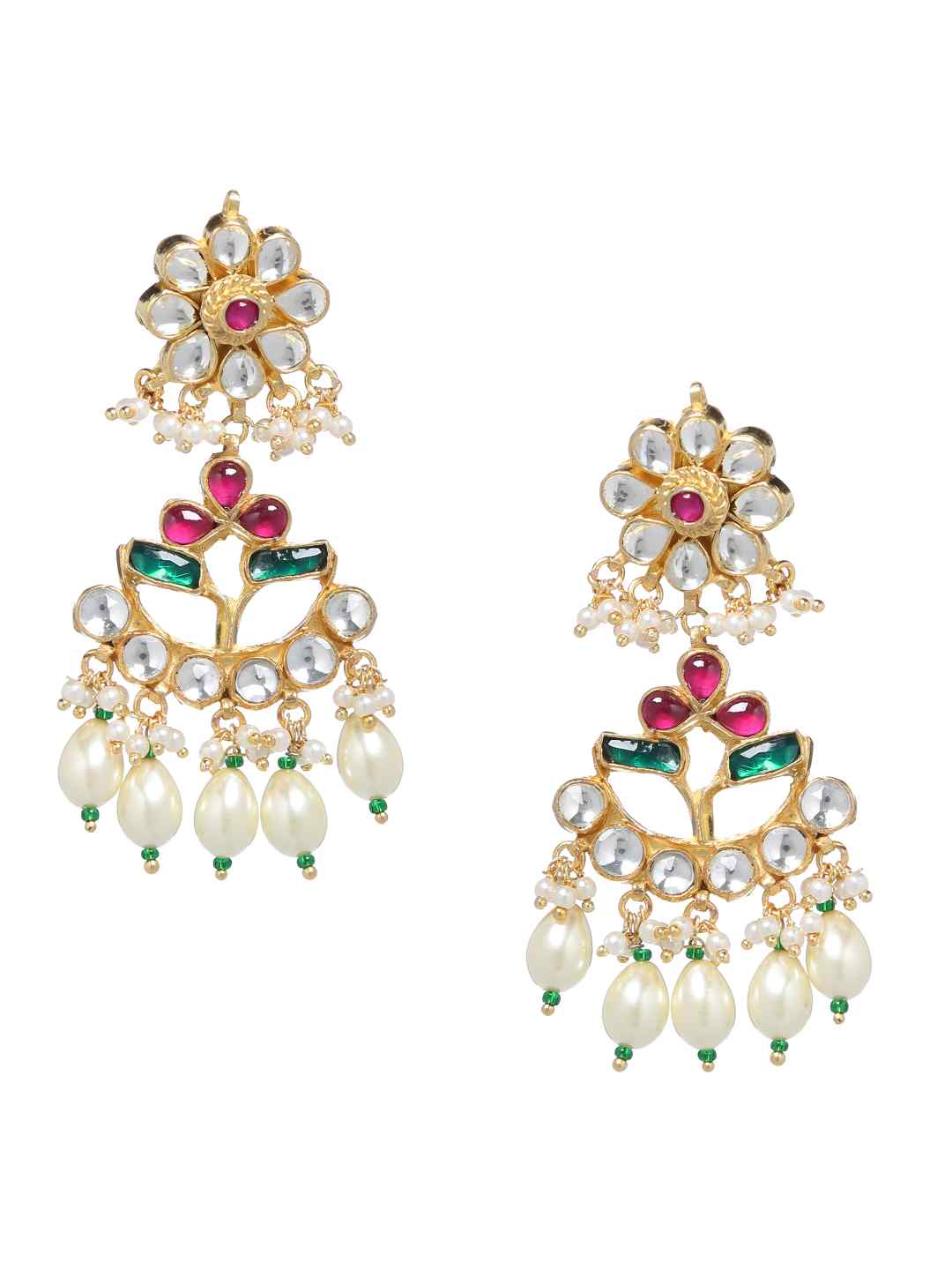 Kundan Earrings With Pearls