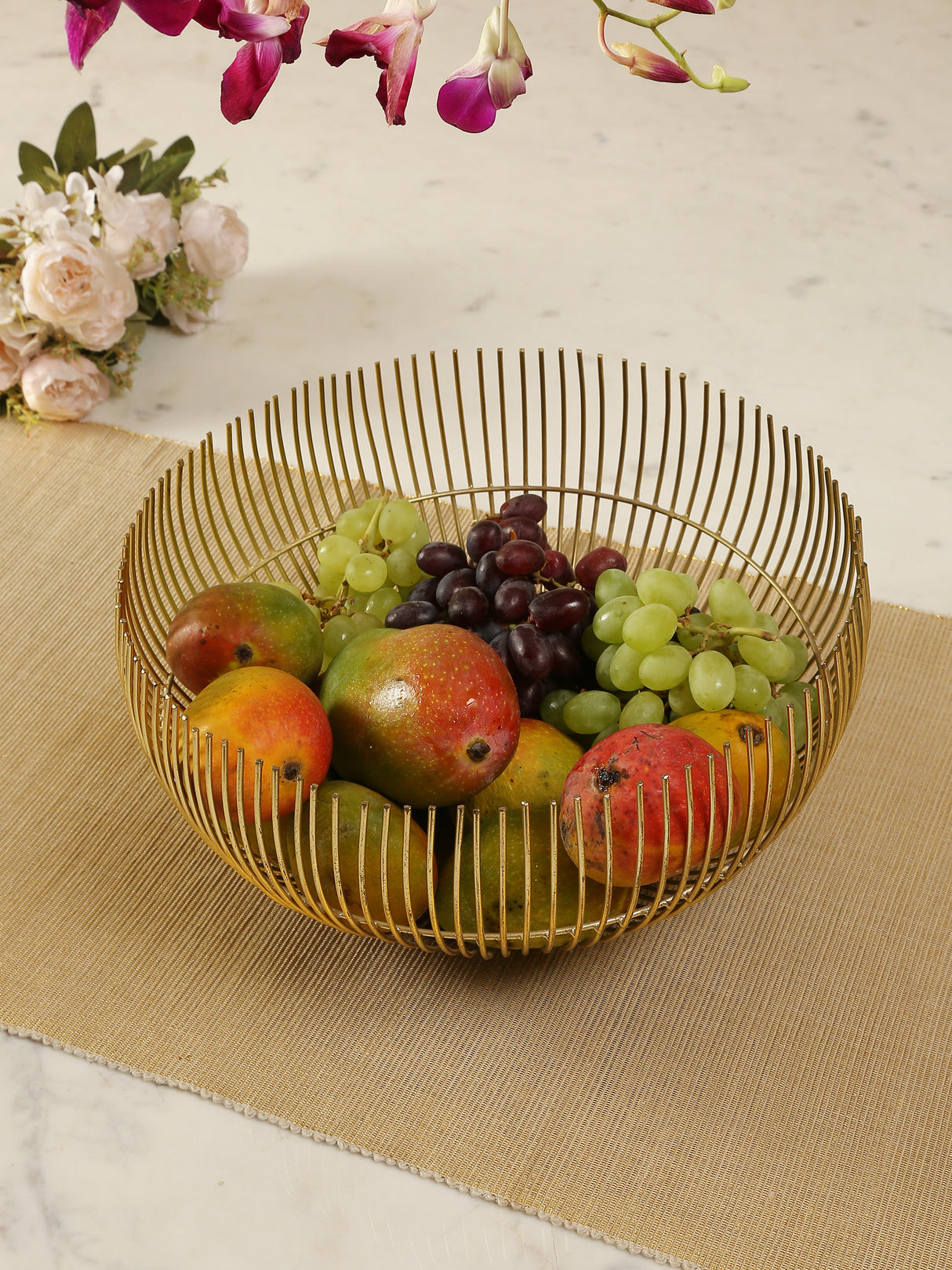 Fruit Basket in matt Gold finish