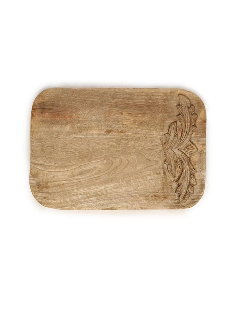 Chopping Board - Flower Design Hand Carved Cheese Board In A Gift Box