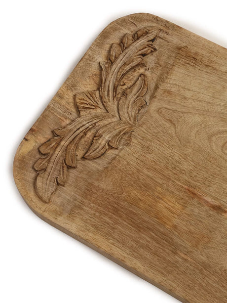 Chopping Board - Flower Design Hand Carved Cheese Board In A Gift Box