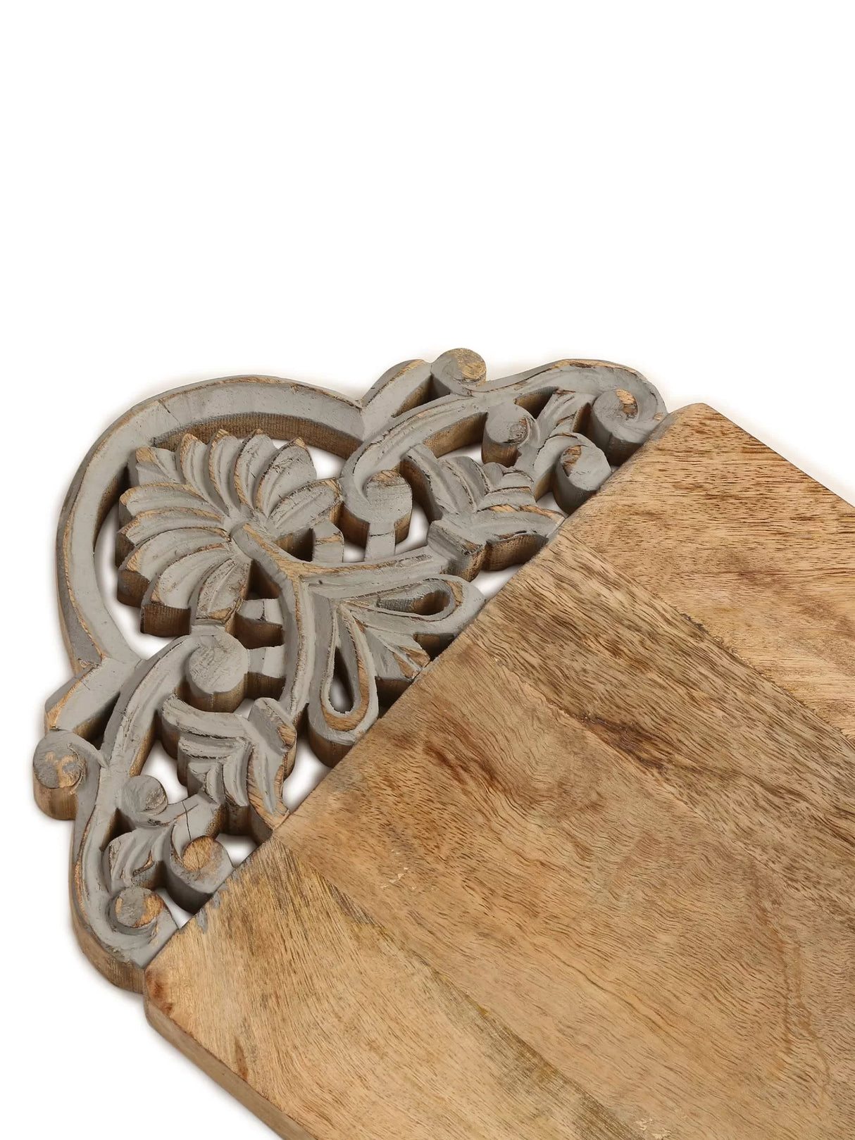 Chopping Board - Grey and Natural Hand Carved Cheese Board In A Gift Box