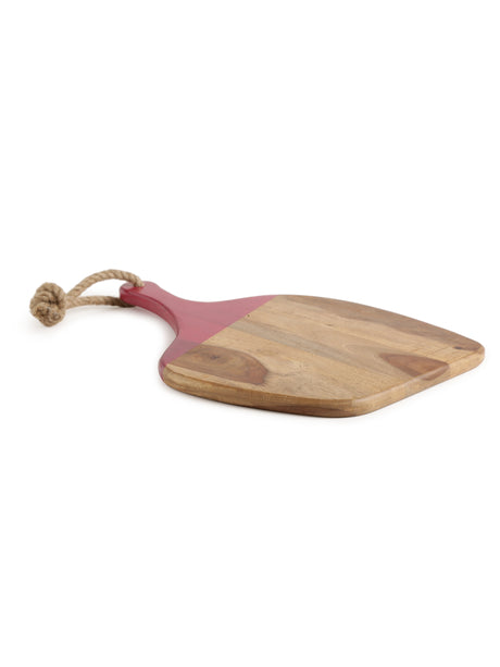 Chopping Board - Cheese Board Cum Platter With Pink Handle