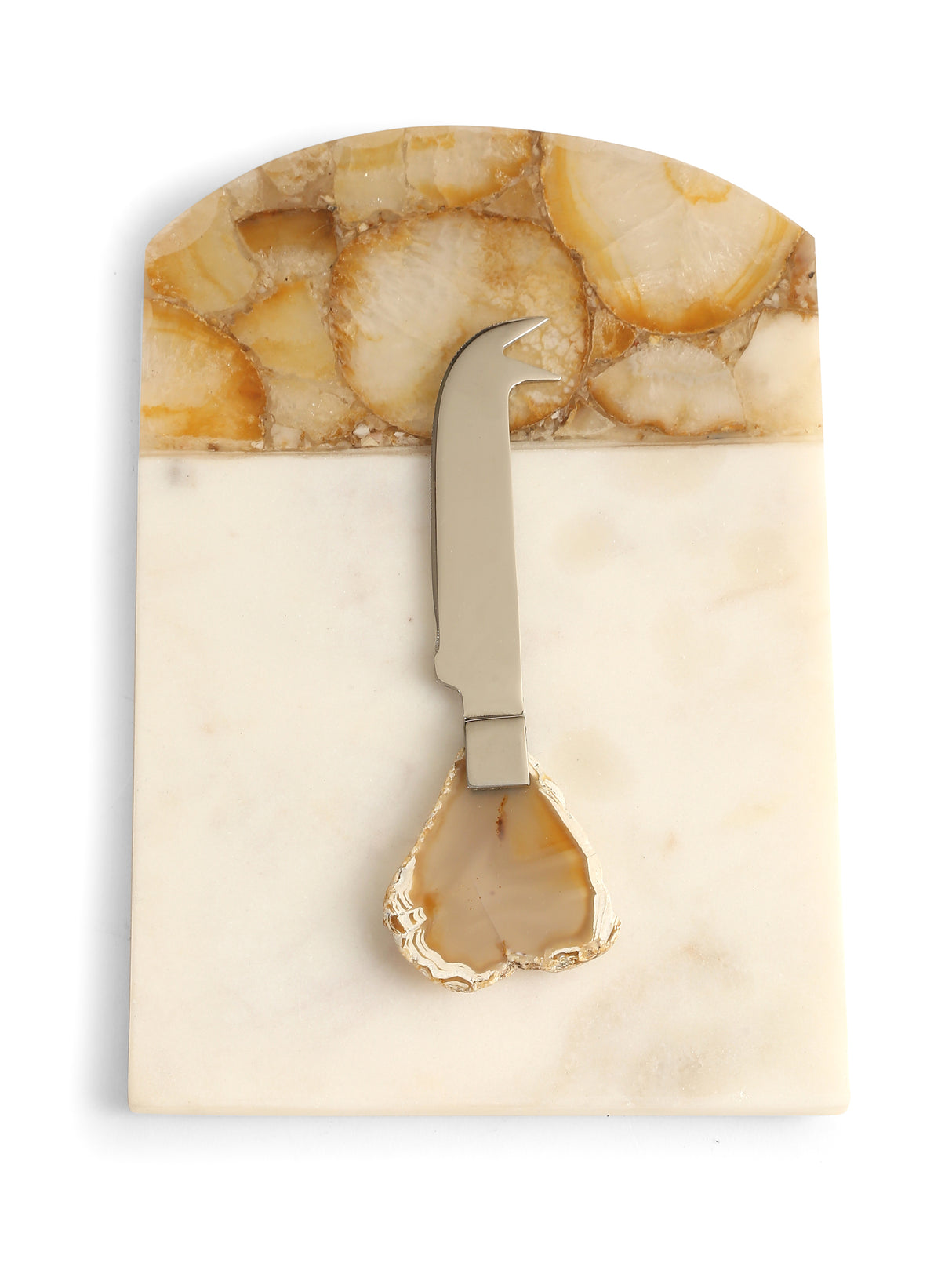Agate And Marble Cheese Board Cum Platter With Cheese Knife