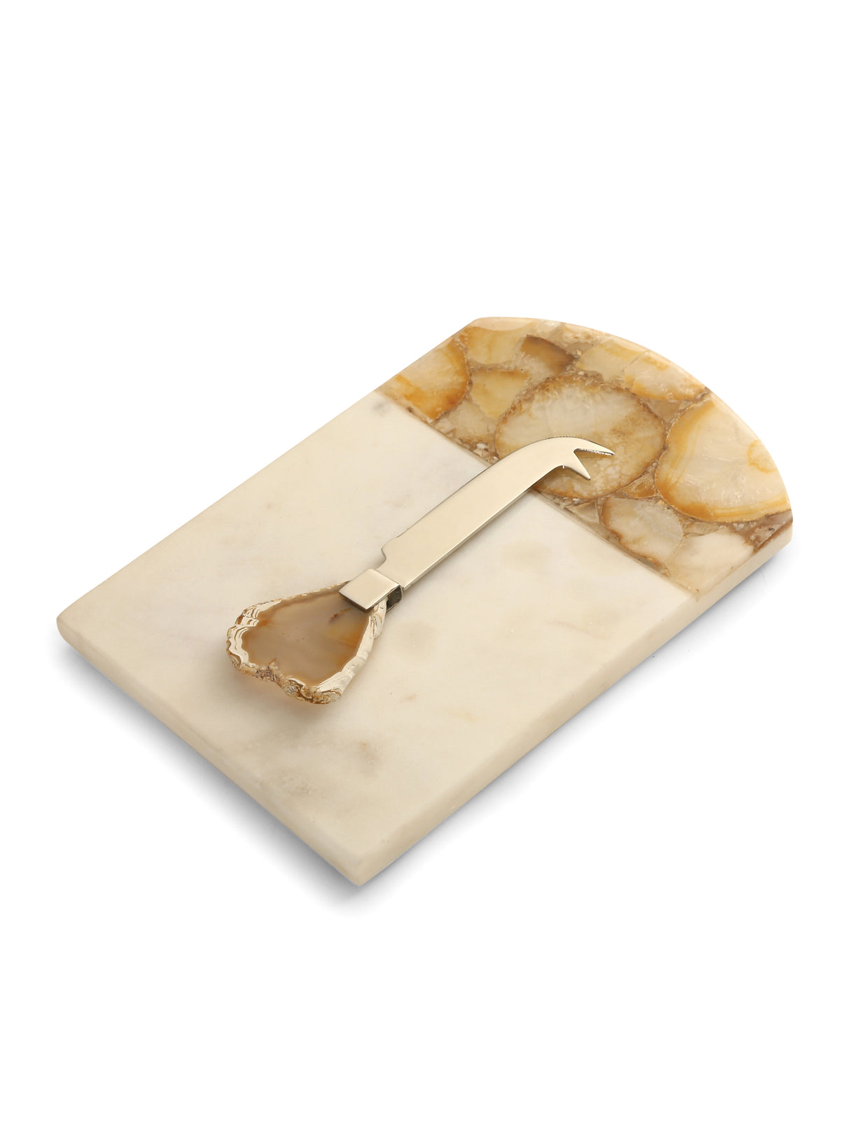 Agate And Marble Cheese Board Cum Platter With Cheese Knife