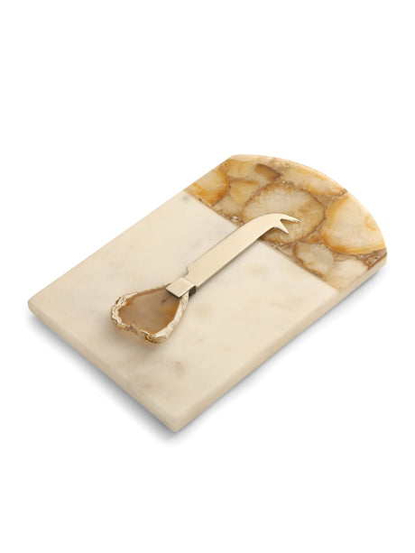 Agate And Marble Cheese Board Cum Platter With Cheese Knife