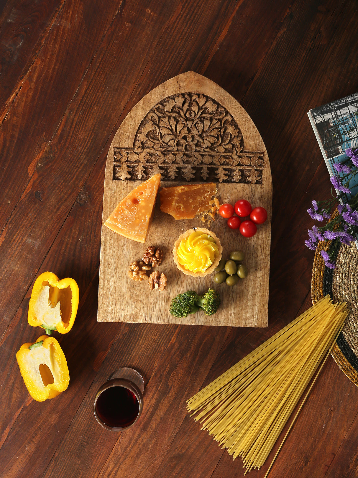 Chopping Board - Hand Carved Cheese Board Cum Platter
