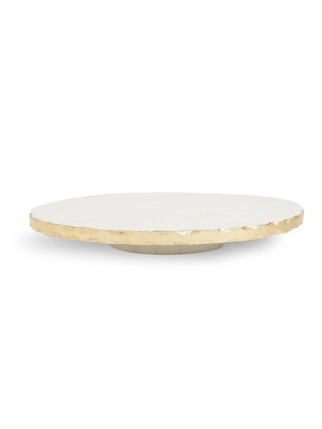 Marble cake stand with gold foiled edges