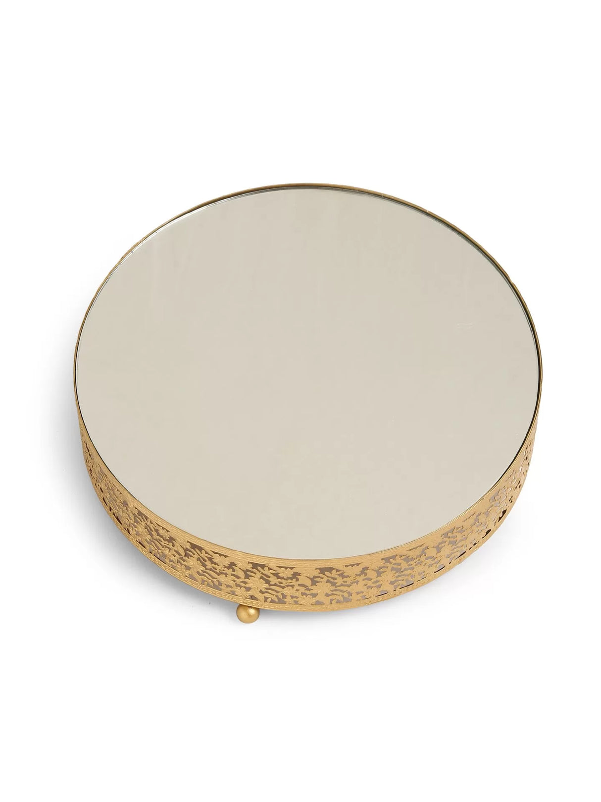 Cake Stand - Matt Gold Mirror Glass