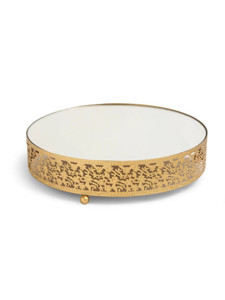 Cake Stand Glass Base - Matt Gold