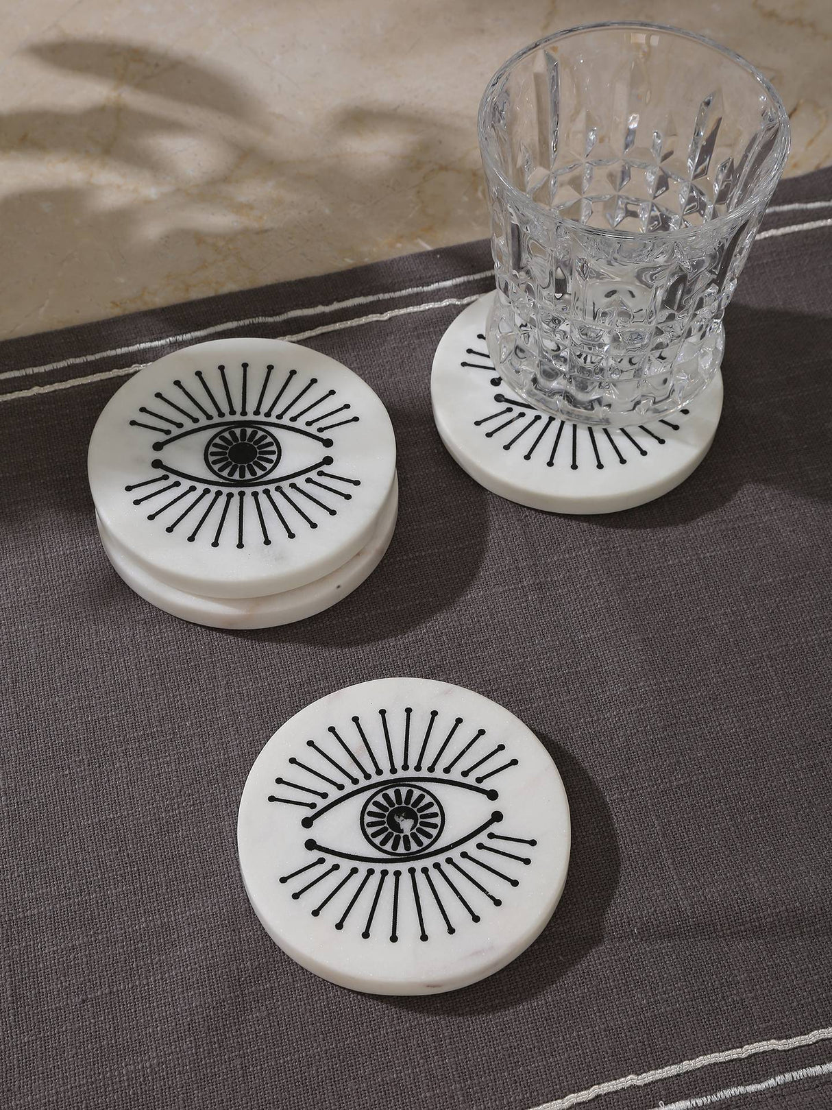 Marble Coaster - Evil Eye Set of 4