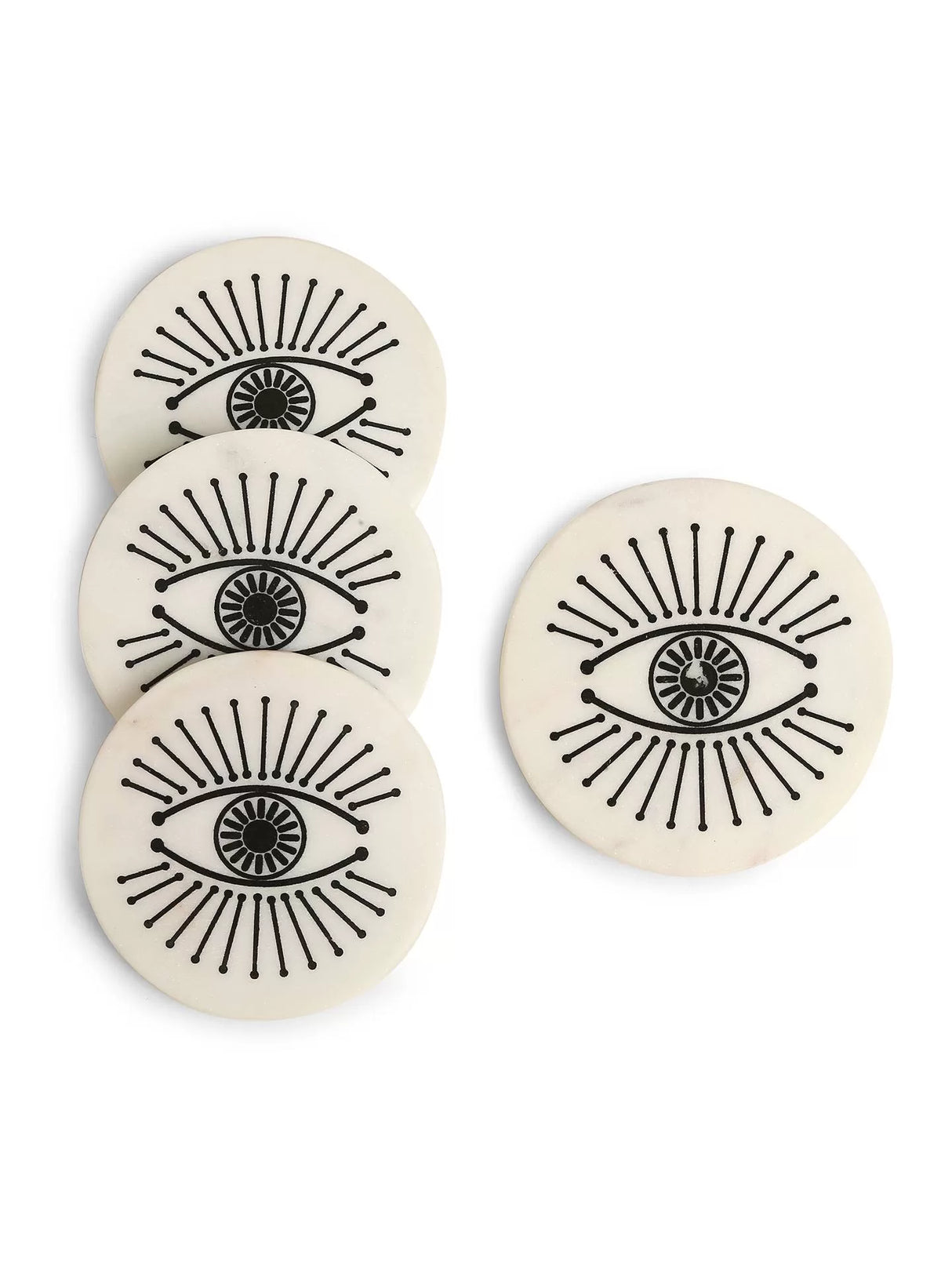 Marble Coaster - Evil Eye Set of 4