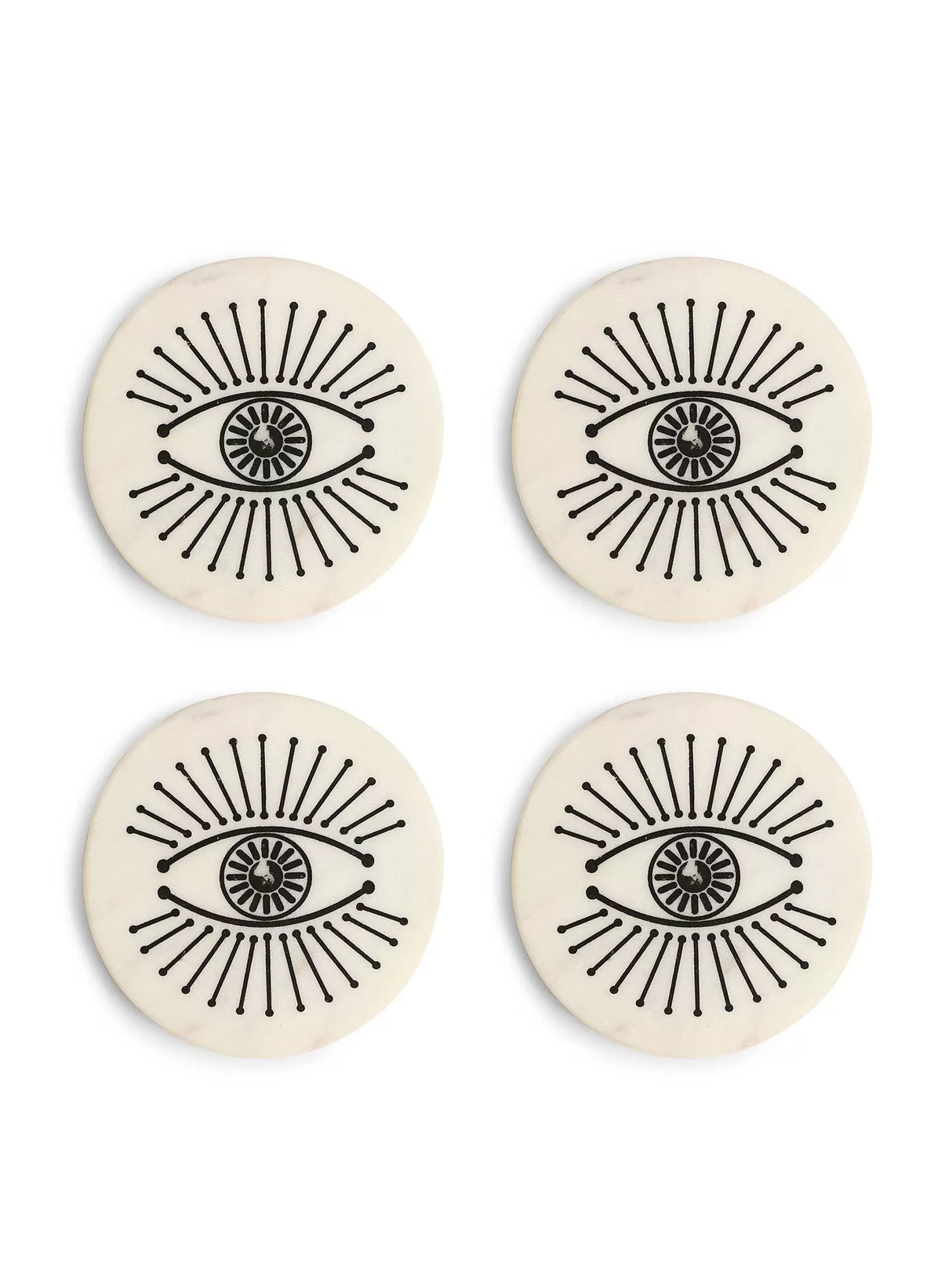 Marble Coaster - Evil Eye Set of 4