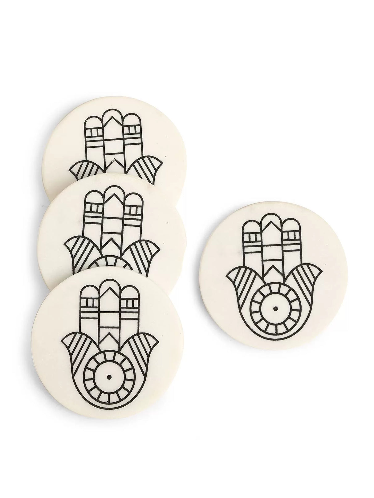 Marble Coasters - Hands of Humsa Set of 4