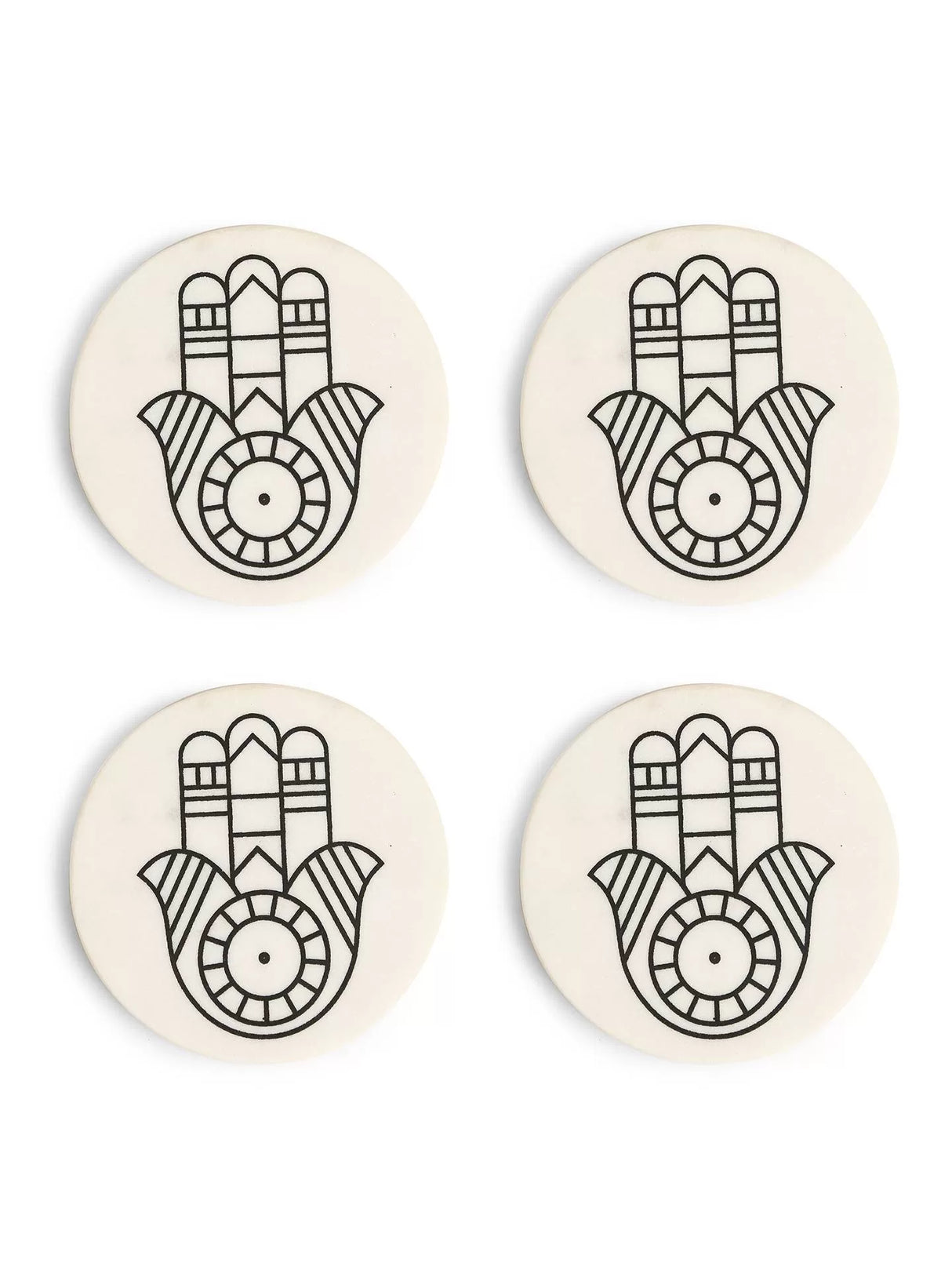 Marble Coasters - Hands of Humsa Set of 4