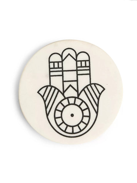 Marble Coasters - Hands of Humsa Set of 4