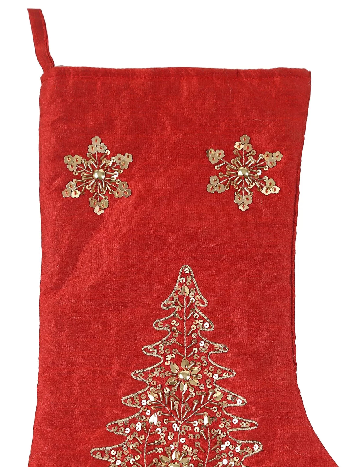 Embellished Christmas Stocking - Red
