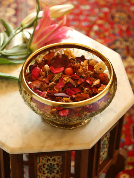 Glass Deco Bowl with Golden Rim