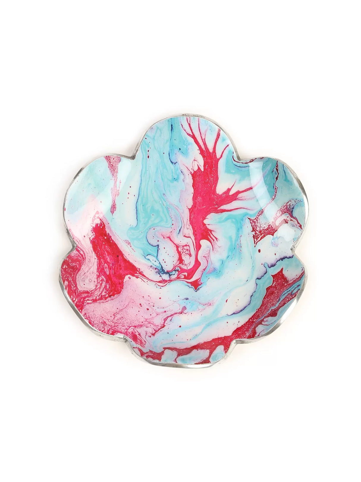 Enameled Platters - Blue & Red Set of 2