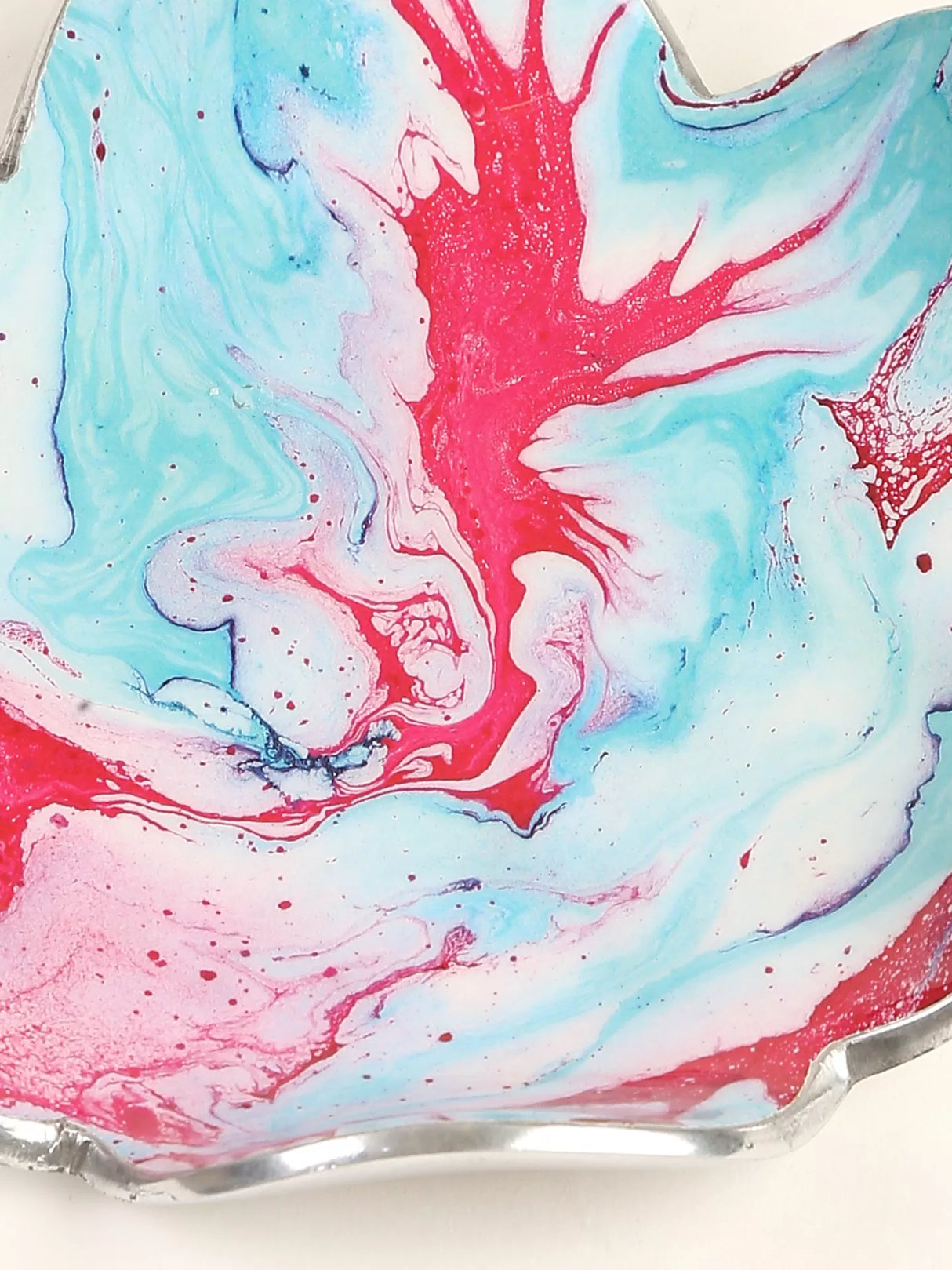 Enameled Platters - Blue & Red Set of 2