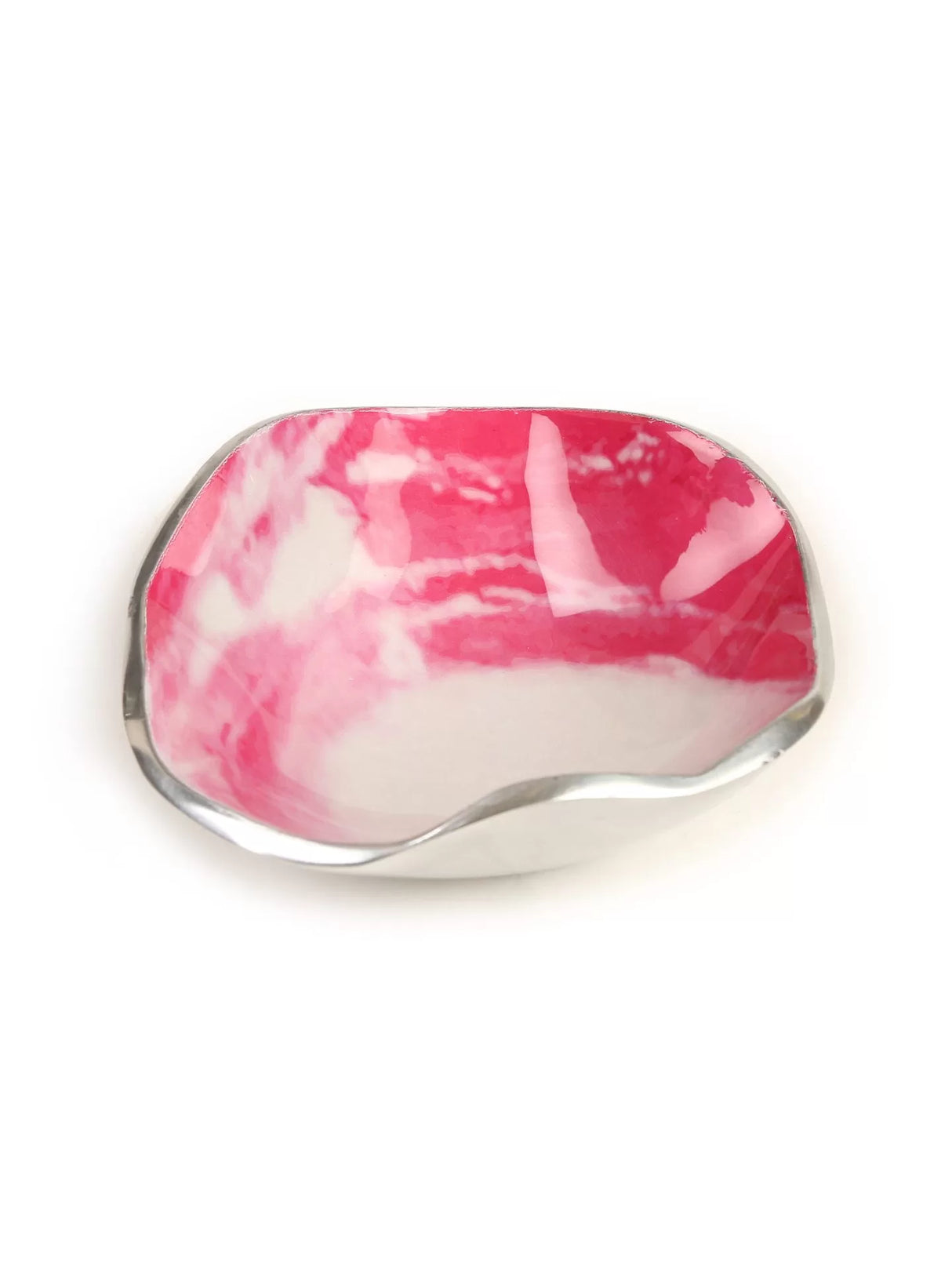 Enameled Platters - Pink And White Set of 3