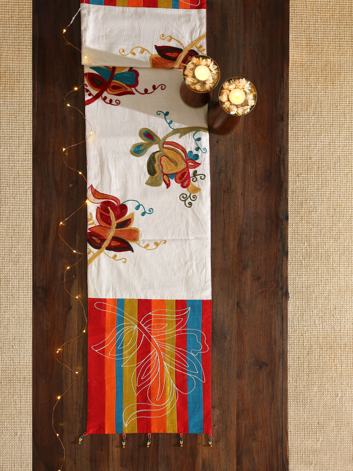 Table Runner - Multicolor Embroidered