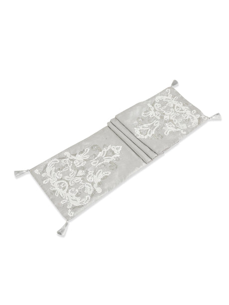 Table Runner - Silver Hand Beaded